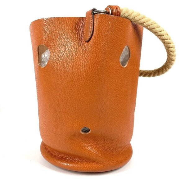 HERMES Shoulder bag Hand Bag Manjowar MM Taurillon Clemence Orange - Picture 6 of 15